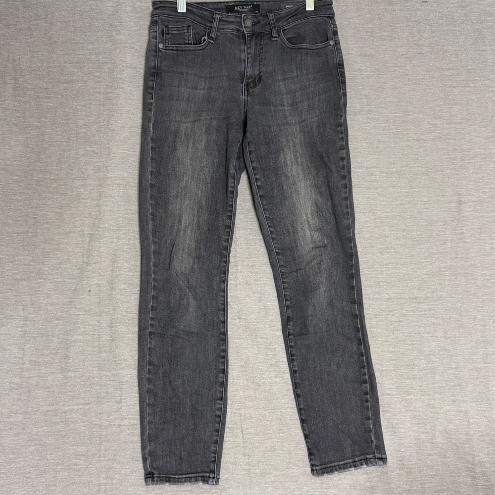Judy Blue Boyfriend Fit Jeans Dark Wash Distressed Denim Women Size 1 25